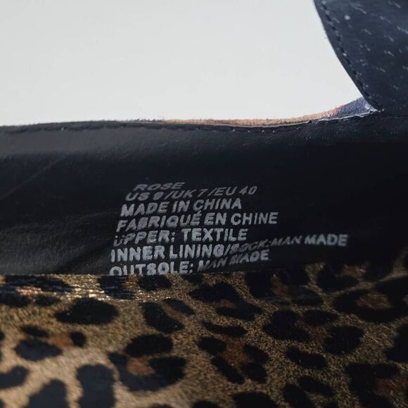 JustFab “Rose” Leopard Print Gold Tone Studs Mules Women’s 9 - Picture 6 of 6